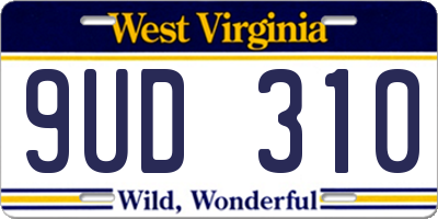 WV license plate 9UD310