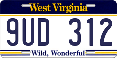 WV license plate 9UD312