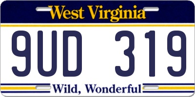 WV license plate 9UD319