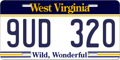 WV license plate 9UD320