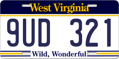 WV license plate 9UD321