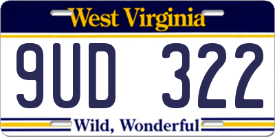 WV license plate 9UD322