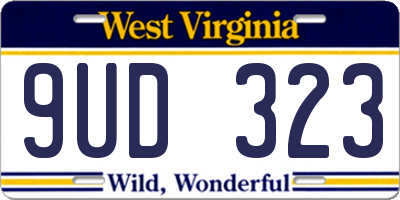 WV license plate 9UD323