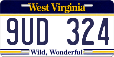 WV license plate 9UD324