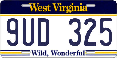 WV license plate 9UD325