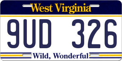 WV license plate 9UD326
