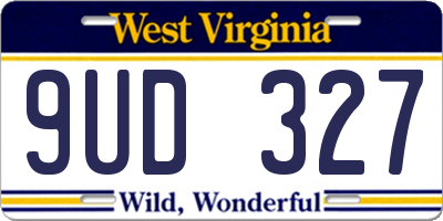 WV license plate 9UD327