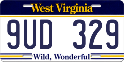 WV license plate 9UD329