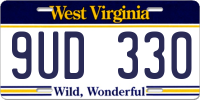 WV license plate 9UD330