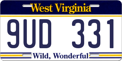 WV license plate 9UD331