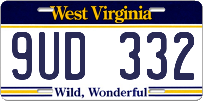 WV license plate 9UD332