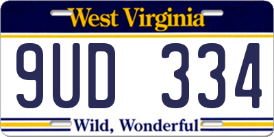 WV license plate 9UD334
