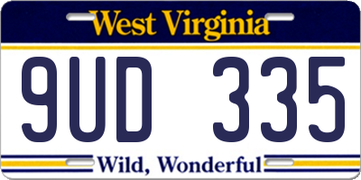 WV license plate 9UD335