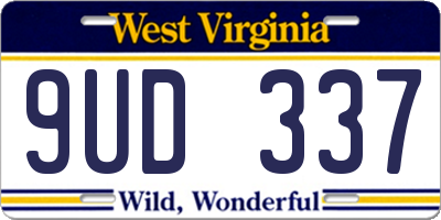 WV license plate 9UD337