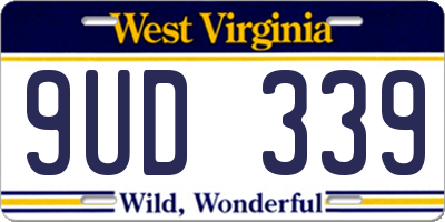 WV license plate 9UD339