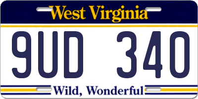 WV license plate 9UD340