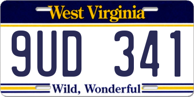 WV license plate 9UD341
