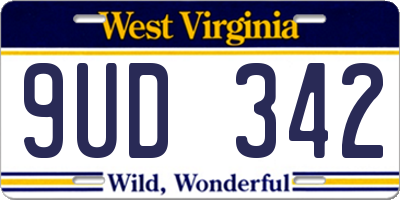 WV license plate 9UD342