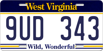 WV license plate 9UD343