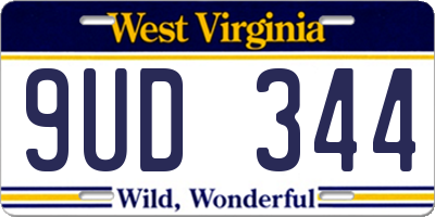 WV license plate 9UD344
