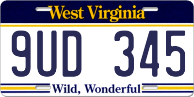 WV license plate 9UD345