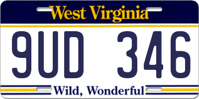 WV license plate 9UD346