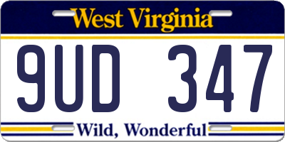 WV license plate 9UD347