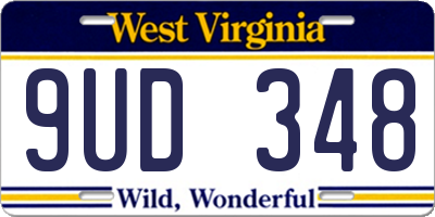 WV license plate 9UD348