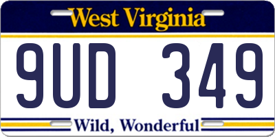 WV license plate 9UD349