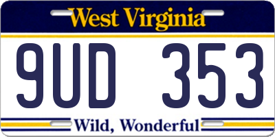 WV license plate 9UD353