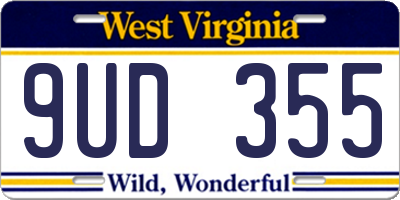 WV license plate 9UD355