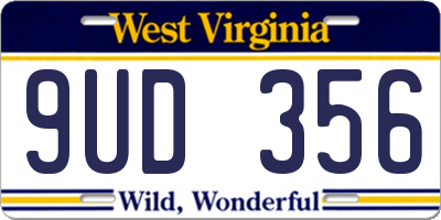 WV license plate 9UD356