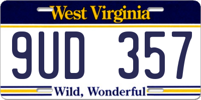 WV license plate 9UD357