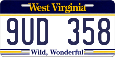 WV license plate 9UD358