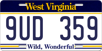 WV license plate 9UD359