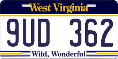 WV license plate 9UD362