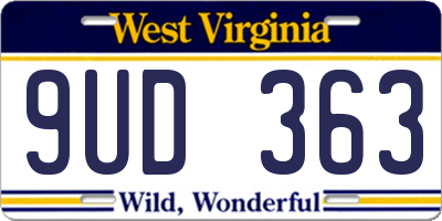 WV license plate 9UD363