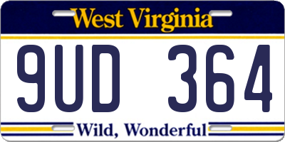 WV license plate 9UD364