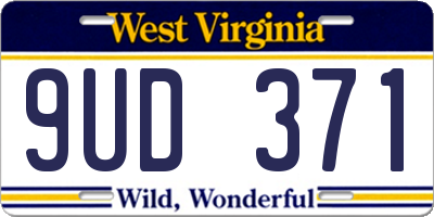 WV license plate 9UD371