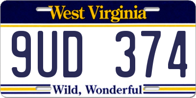 WV license plate 9UD374
