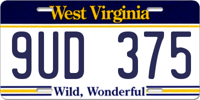 WV license plate 9UD375