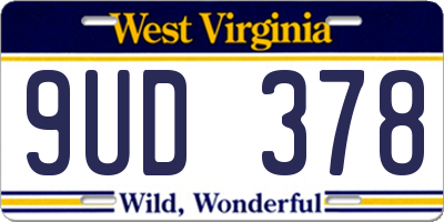 WV license plate 9UD378