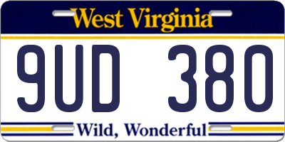 WV license plate 9UD380