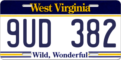 WV license plate 9UD382