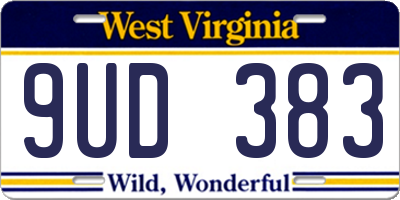 WV license plate 9UD383