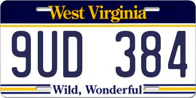 WV license plate 9UD384