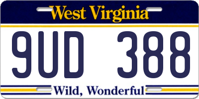 WV license plate 9UD388