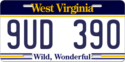 WV license plate 9UD390