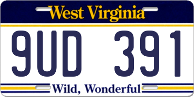 WV license plate 9UD391