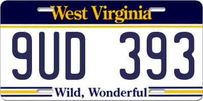 WV license plate 9UD393